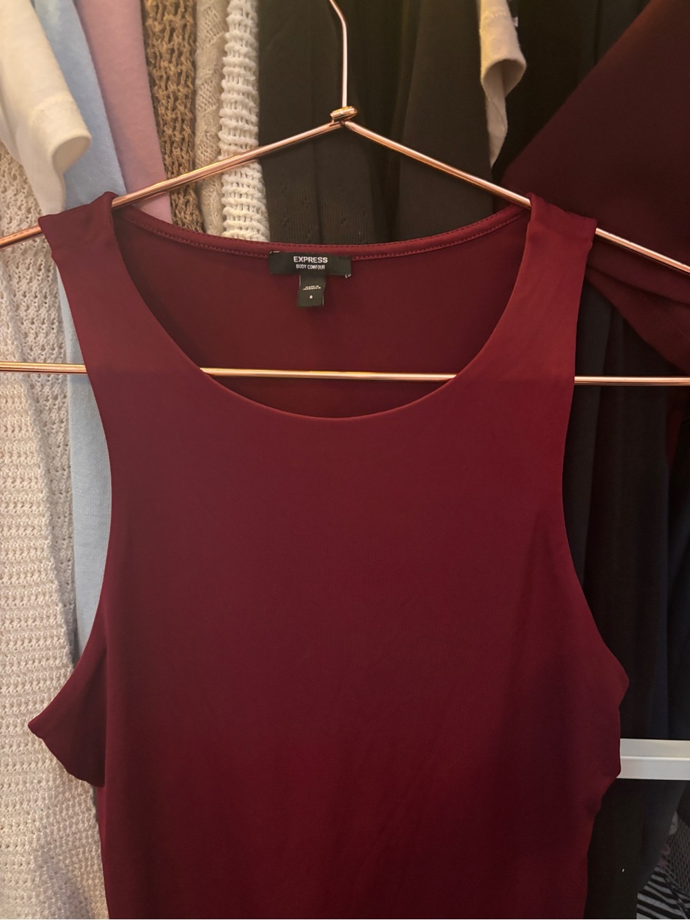 Express Sleeveless Tank Top in Burgundy